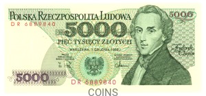 5000 zł CHOPIN 1988 PRL seria DR UNC