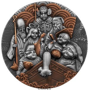 2000CFA Siedmioro bogów szczęścia 2oz Ag999 miedziowanie